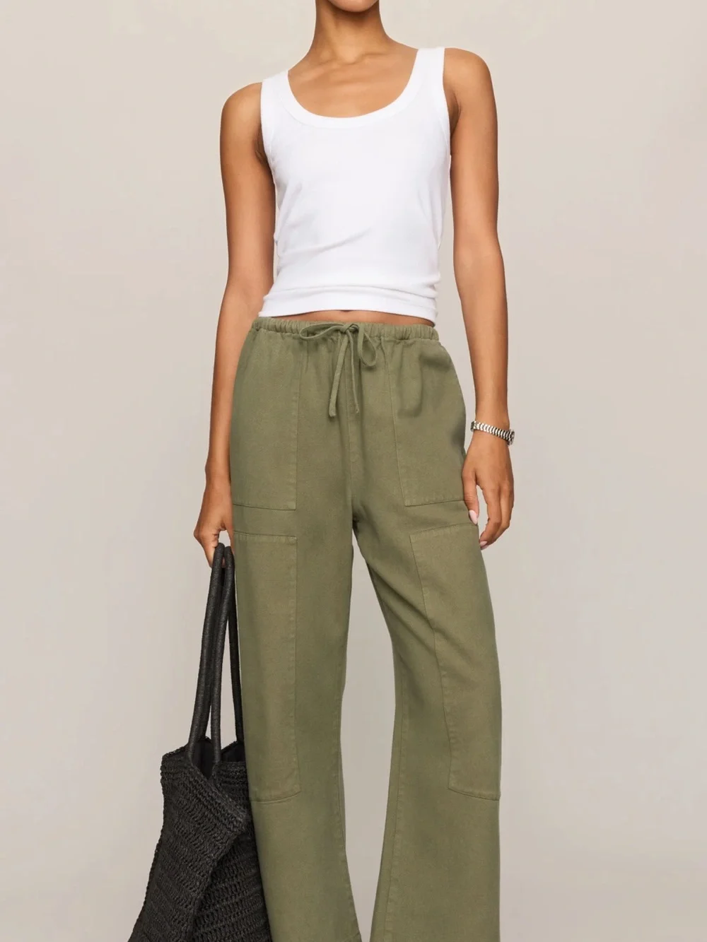 Z Supply women’s Olive Green Drawstring carpenter ankle pants